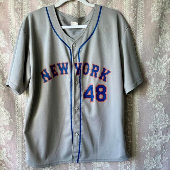 Men's Blue and Grey New York Mets Baseball Jersey - Picture 2 of 4